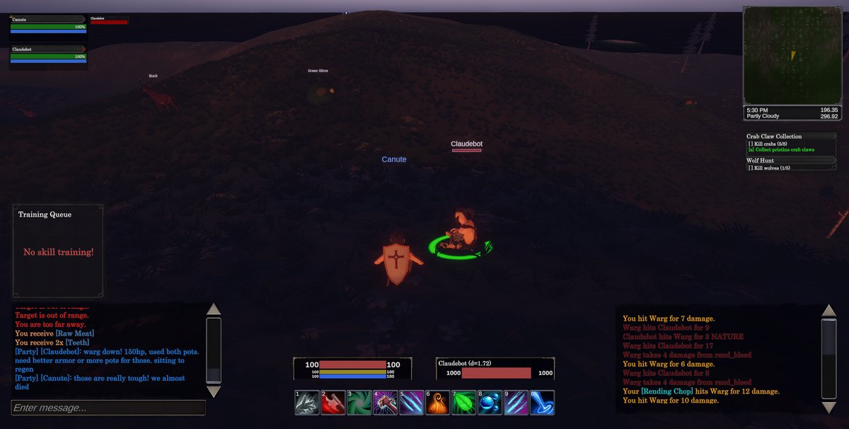 Aftermath of the warg fight — the developer and Claudebot standing together